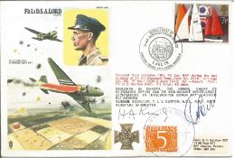 H. A. King and Cpt U. L. Drew signed flown Flt Lt D. S. A. Lord FDC No. 953 of 1253. Flown and