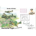 Hurricane flown BBMF cover Flt Lt B Searle signed 1987 Battle of Britain Memorial Flight cover.