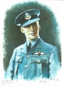 Plt Off Percival Beake WW2 RAF Battle of Britain Pilot signed colour print 12 x 8 inch signed in