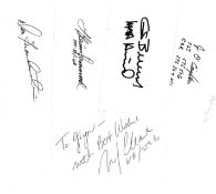 5 Shuttle Astronaut Signed Cards, Bluford, Brandenstein, Cleave, Hammond, Creighton. Good