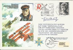 Great War Fred West VC Signed Rittmeister Manfred Freiherr von Richthofen FDC No 385 of 1292.