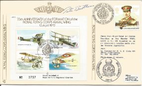 WW2 fighter ace signed RAF cover. 75th Anniversary of the Formation of the Royal Flying Corps-