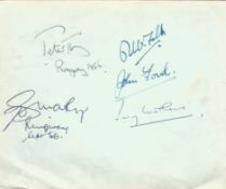 Rare Test pilots signed autograph album page. Includes Roly Falk, Peter Twiss, John Ford and two not