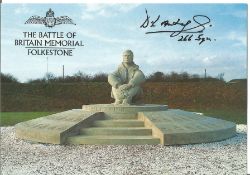 Battle of Britain Memorial Folkestone postcard signed by Sqn Ldr D. LArmitage 266 Sqn Battle of