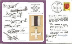 The Award of the Military Cross to Airmen signed RAF cover date stamp 1st August 1986 Jersey.