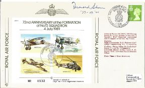 Group Captain Desmond Sheen DFC signed Royal Air Force flown FDC 72nd Anniversary of the Formation