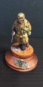Airborne Forces American Paratrooper Soldiers model on Wooden Plinth with regimental logo in metal