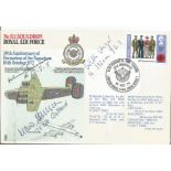 Multi signed Luftwaffe Aces World War Two cover No11 Squadron Royal Air Force 30th Anniversary of