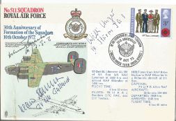 Multi signed Luftwaffe Aces World War Two cover No11 Squadron Royal Air Force 30th Anniversary of