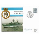 Commissioning day H. M. S. Beaver Captain signed cover. DataTip British Forces Postal Service 13 Dec
