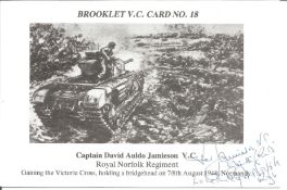 Captain David Auldo Jamieson VC Royal Norfolk Regiment signed Brooklet Card No 18 gaining the