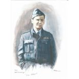 Flt/Lt John Ellacombe WW2 RAF Battle of Britain Pilot signed colour print 12x8 inch signed in