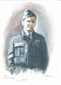 Flt/Lt John Ellacombe WW2 RAF Battle of Britain Pilot signed colour print 12x8 inch signed in
