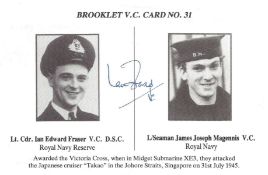 Ian Fraser VC signed Brooklet card. Good conditon. We combine postage on multiple winning lots and