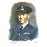 P/O Bob Foster WW2 RAF Battle of Britain Pilot signed colour print 12x8 inch signed in pencil. Image