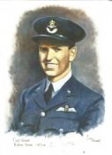 P/O Bob Foster WW2 RAF Battle of Britain Pilot signed colour print 12x8 inch signed in pencil. Image