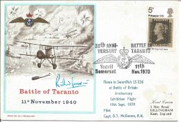 Admiral R. Janvrin signed flown Battle of Taranto 11th November 1940 FDC. Flown in Swordfish LS