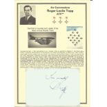 Air Commodore Roger Leslie Topp AFC** signature piece. Set into superb A4 descriptive page. Good