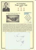 Air Commodore Roger Leslie Topp AFC** signature piece. Set into superb A4 descriptive page. Good