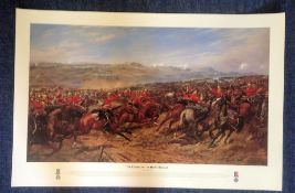 Historical print The Charge of the Heavy Brigade 25th October 1854 approx 34x25 by the artist G.