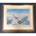 Battle of Britain 25x20 framed print titled Spitfire by the artist Robert Taylor signed in pencil by