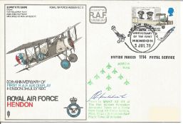 Flt Lt J. S. Haddock signed flown RAF Hendon 50th Anniversary of First RAF Air Display Hendon 3rd