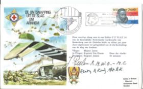 Fl Lt H King and Jan Peelen signed De Ontsnapping Uit De Slag on Arnhem FDC RAFES SC33 PM