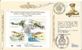 Air Commodore Pete Brothers CBE, DSO, DFC signed Royal Flying Corps flown FDC Naval Wing flown FDC