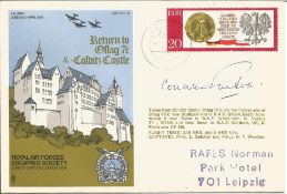 Corran Purdon MC Return to Oflag 7c & Colditz Castle signed flown FDC. Flown from RAF Gatow Berlin