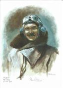 Sgt Pilot Paul Farnes WW2 RAF Battle of Britain Pilot signed colour print 12 x 8 inch signed in