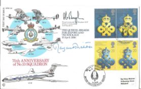 Margaret Thatcher signed 75th ann VC10 Raf flown cover, signed on back by the RAF crew. Good