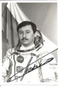 Cosmonaut Talgat Musabayev Kazhak Test Pilot 3 Missions signed 6 x 4 inch b/w photo. Good