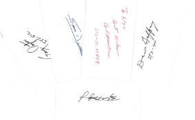 Astronauts Signed white Cards 5 Payload specialist Bridges, Durrance, Gaffney, Meade And Payton.