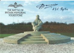 Battle of Britain Memorial Folkestone postcard signed by Sgt Leopold Heimes Belgian with 235 Sqn