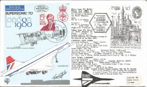 Supersonic to London 1980 British Airways Concorde signed FDC No 548 of 997. Flown from London