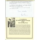 Air Chief Marshal Sir Robert William George Freer GBE KCB CIMgt FRAeS signed typed letter. Set