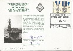 Cpt. D. G. Goodwin CBE DSC RN, Major O. Patch DSO DSC RM. signed Navy cover. 50th Anniversary