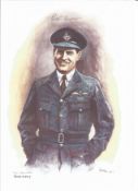 Wg Cmdr Peter Ayerst WW2 RAF Battle of Britain Pilot signed colour print 12x8 inch signed in pencil.