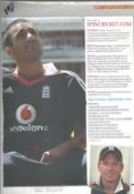 Ravi Bopara signed colour magazine page. Good Condition. All autographs are genuine hand signed