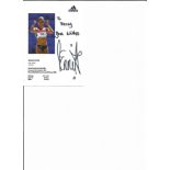 Jessica Ennis signed 6x4 colour promo card. Olympic heptathlon champion. Good Condition. All