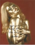 James Bond Goldfinger actress Shirley Eaton signed 10 x 8 colour photo covered in Gold she has added