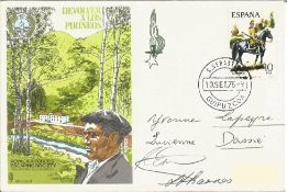 Yvonne, Lapeyre, Lucienne plus 3 others signed flown Devolver A Los Pireneos RAFES FDC No. 624 of