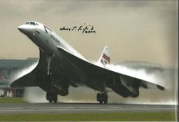 Harry Linfield Concorde Pilot signed 12x8 photo of Concorde. Good Condition. All autographs are