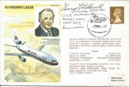 Colonel George L. Hollowell USMC and Freddie Laker signed flown Sir Freddie Laker FDC No 645 of