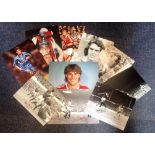 Football Manchester United collection 10 signed photos from Old Trafford legends name include Joe