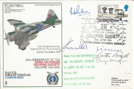 Bryn Morgan with 4 others signed flown 25th Anniversary of the Royal Air Forces Escaping Society