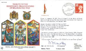 Sqn Ldr Bill Waudby signed flown Tribute to the Resistance Organizations of Belgium 1940-1945