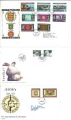 Jersey FDC collection 30 covers dating from 1979 to 1987 housed in a FDC album subjects include