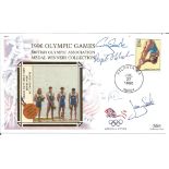 Greg Searle, Jonny Searle, Tim Foster, Rupert Obholzer signed 1996 Olympic Games cover. 1996 Olympic