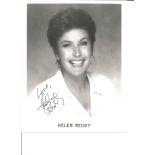 Helen Reddy signed 10x8 black and white photo. Good Condition. All autographs are genuine hand